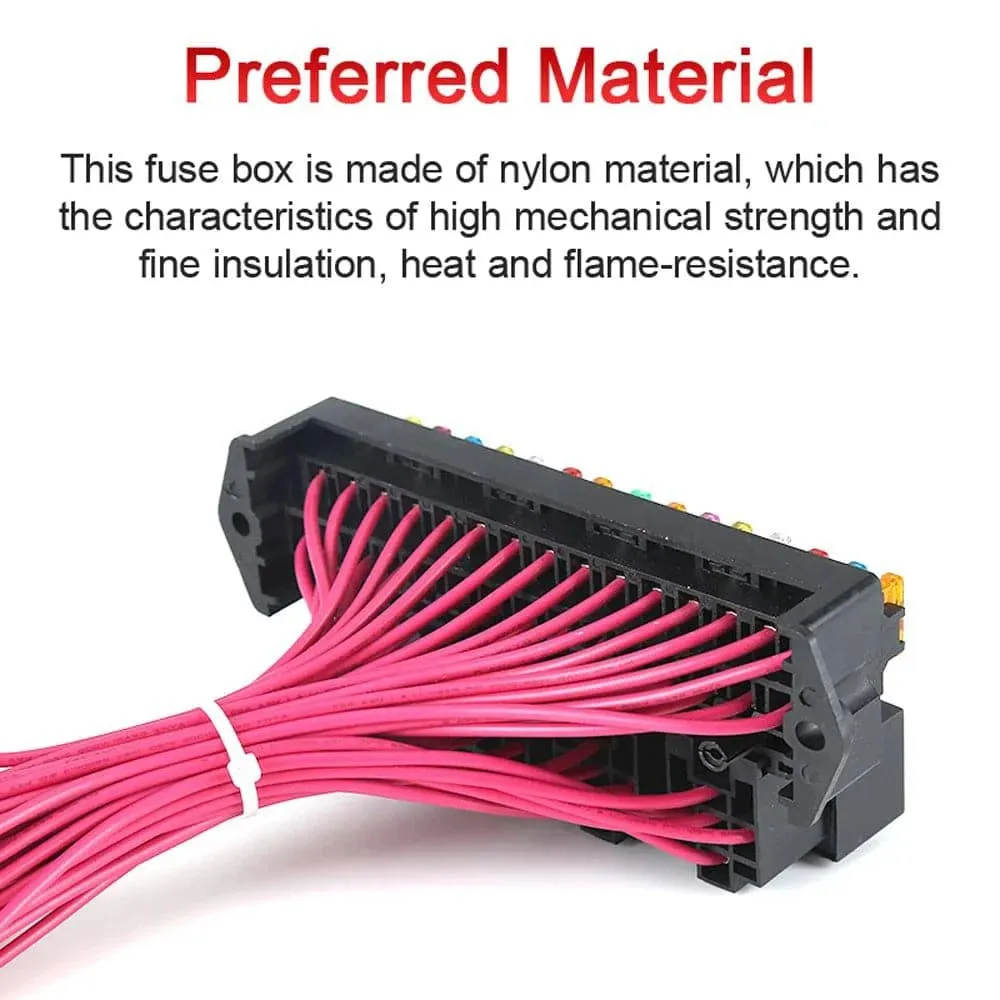 12V Car Fuse Box 15-way Wire Fuse Block Box Multi-circuit Control Box Car Wire Fuse Holder with Relay