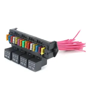12V Car Fuse Box 15-way Wire Fuse Block Box Multi-circuit Control Box Car Wire Fuse Holder with Relay