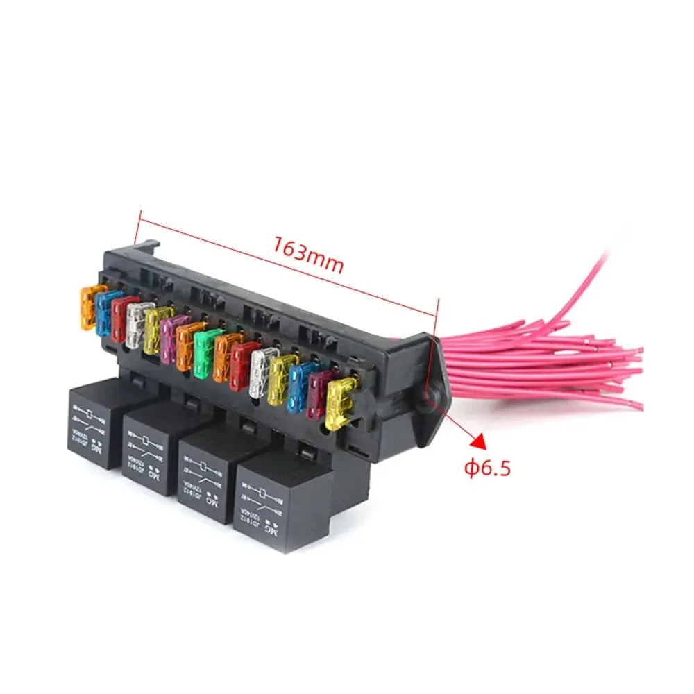 12V Car Fuse Box 15-way Wire Fuse Block Box Multi-circuit Control Box Car Wire Fuse Holder with Relay