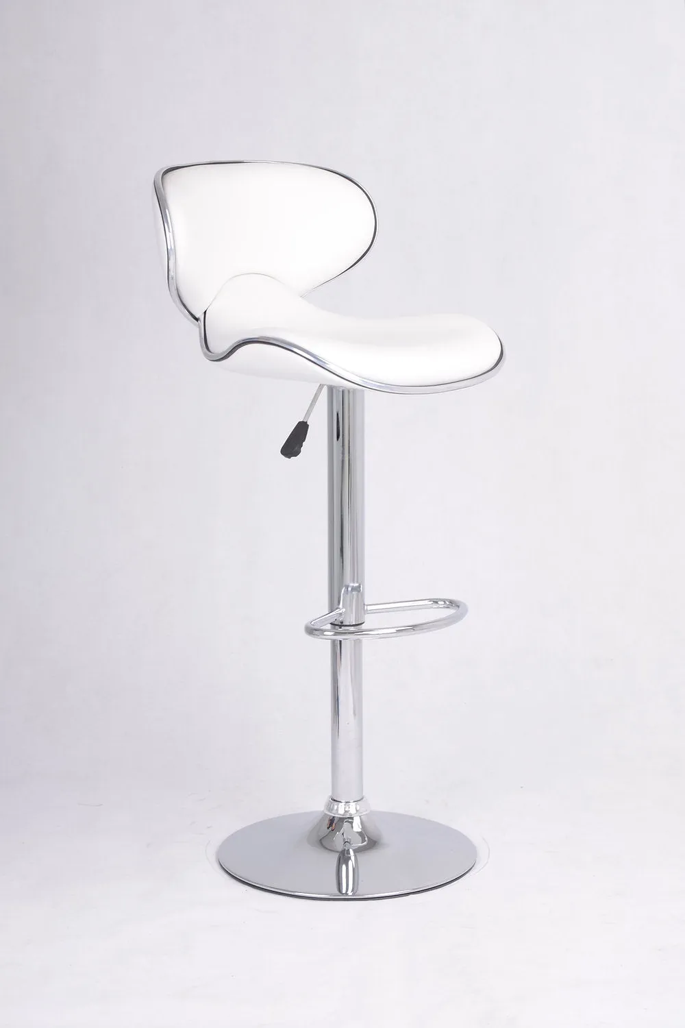 2 Adjustable White Leather Bar Stools- Model #7703