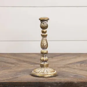Aged Taper Candlestick 9.5"
