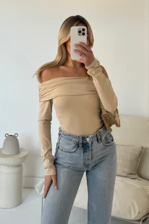 Amanda nude off shoulder bodysuit