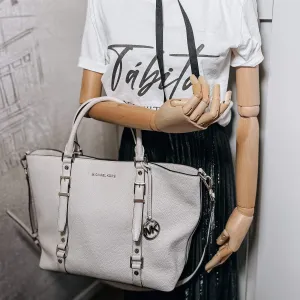 Bedford Legacy Leather Tote Off-White Large