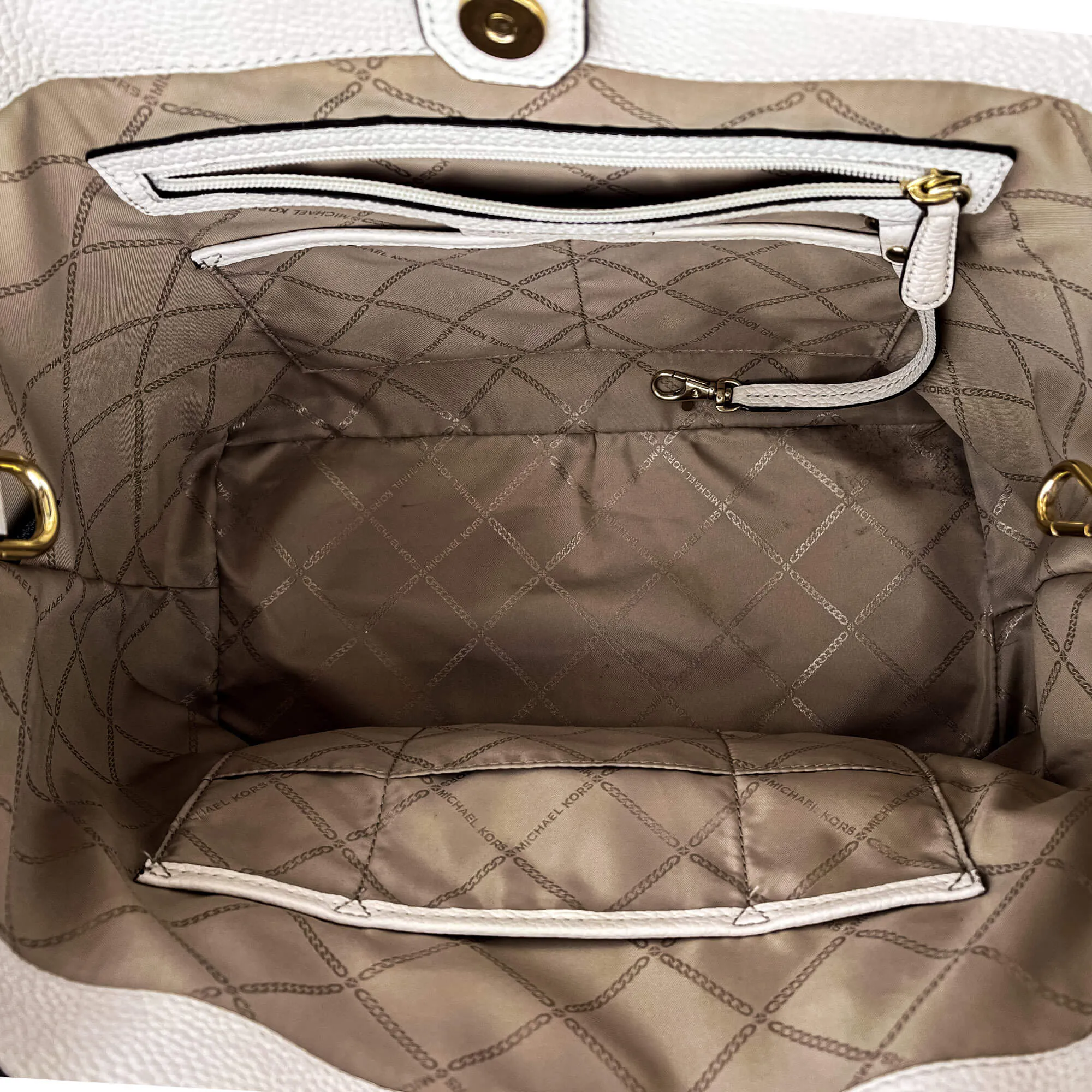 Bedford Legacy Leather Tote Off-White Large