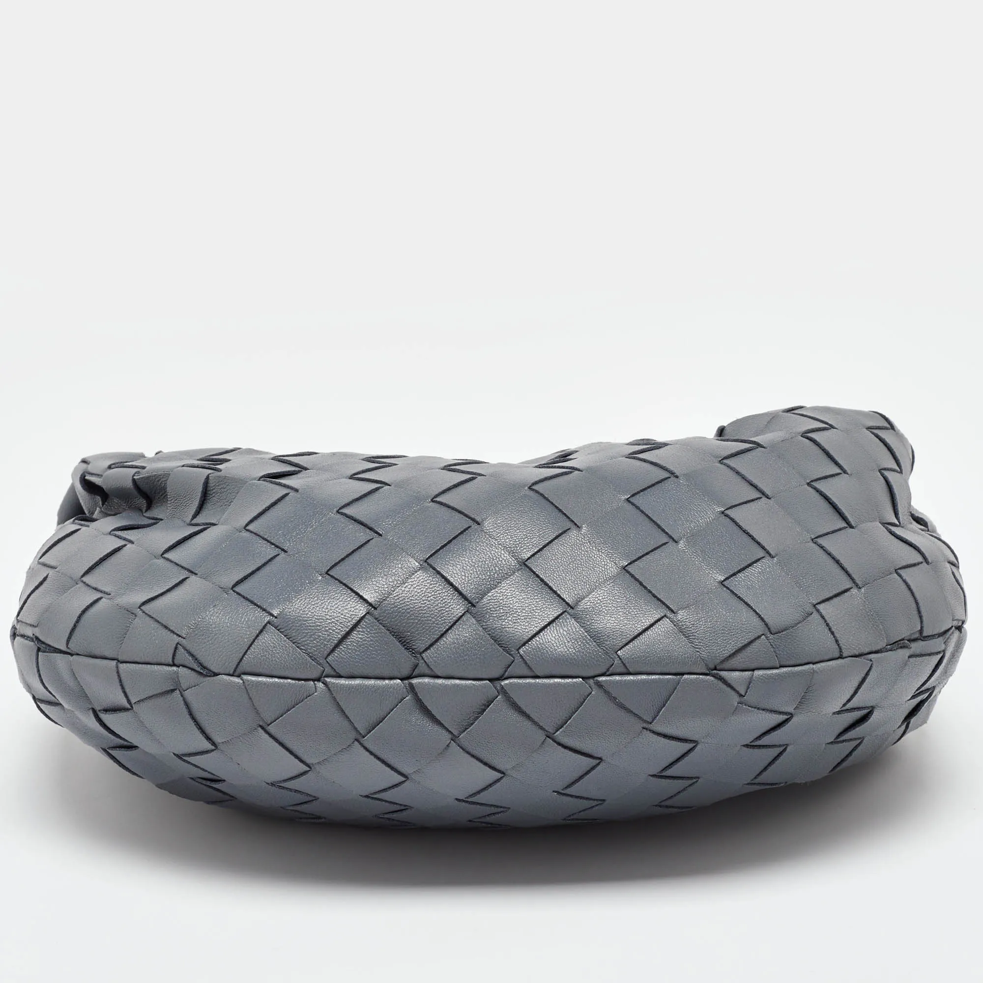 Bottega Veneta Grey Intrecciato Leather Mini Jodie Hobo