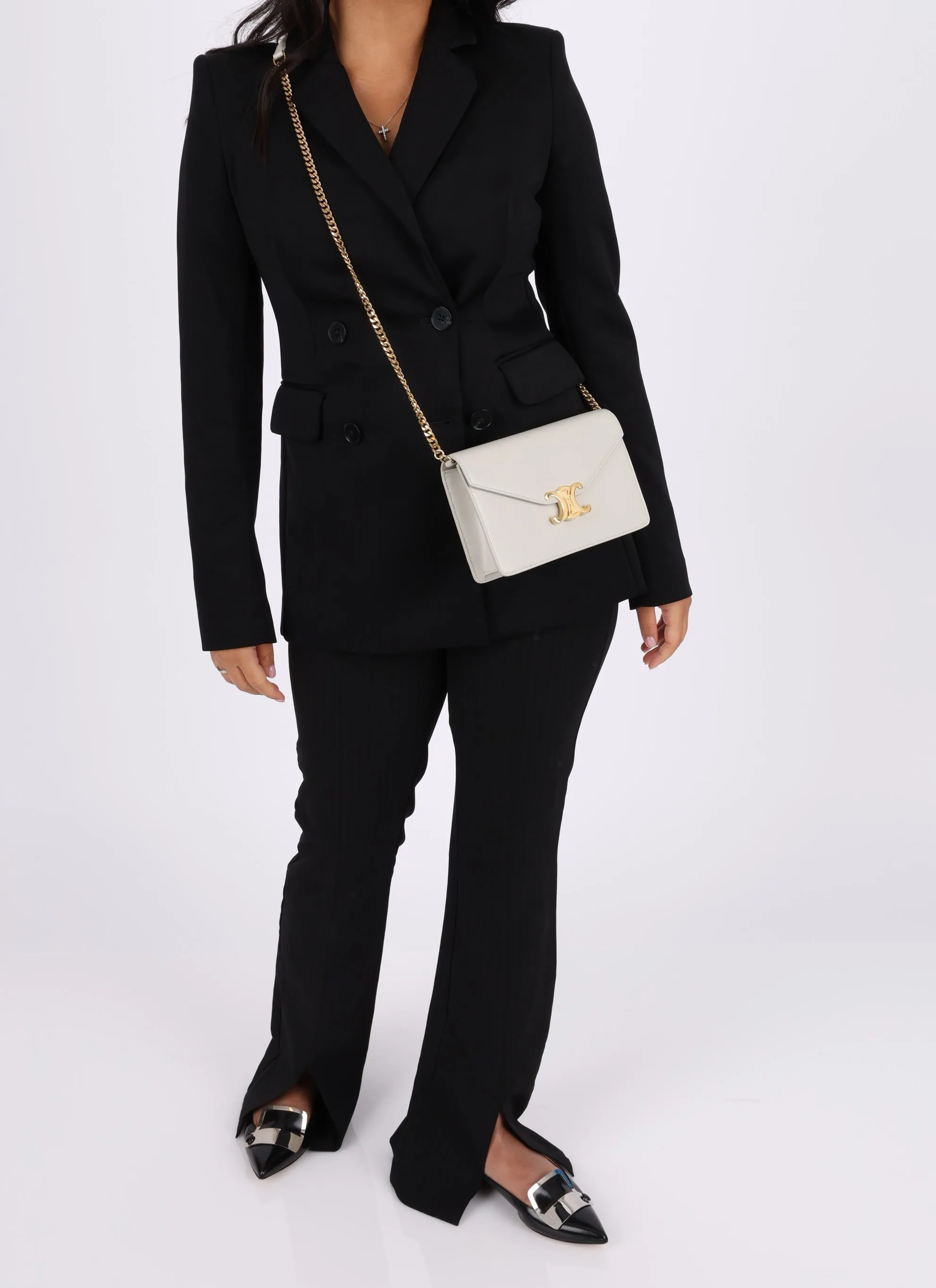 Celine Triomphe Calfskin Wallet on Chain