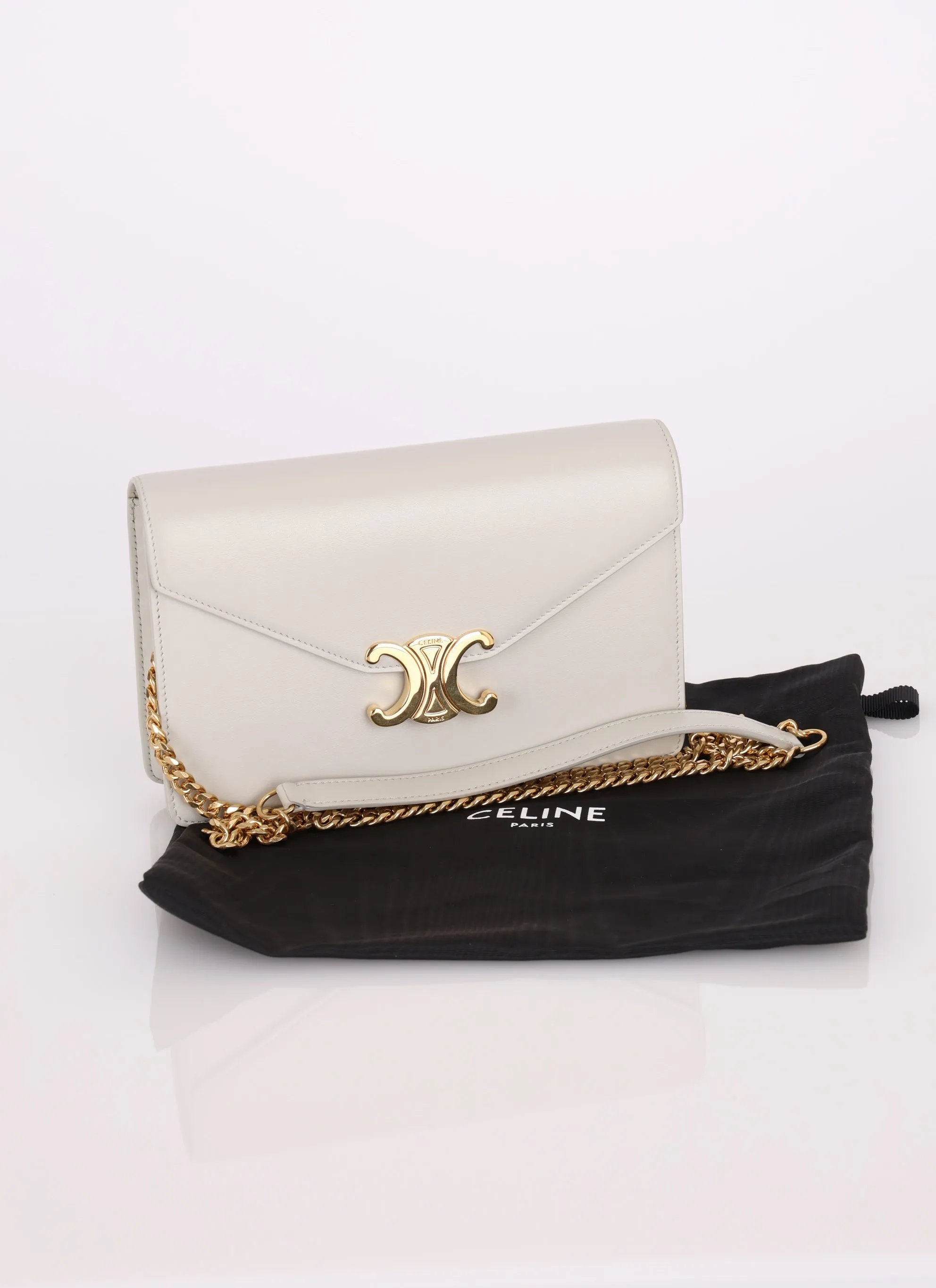 Celine Triomphe Calfskin Wallet on Chain