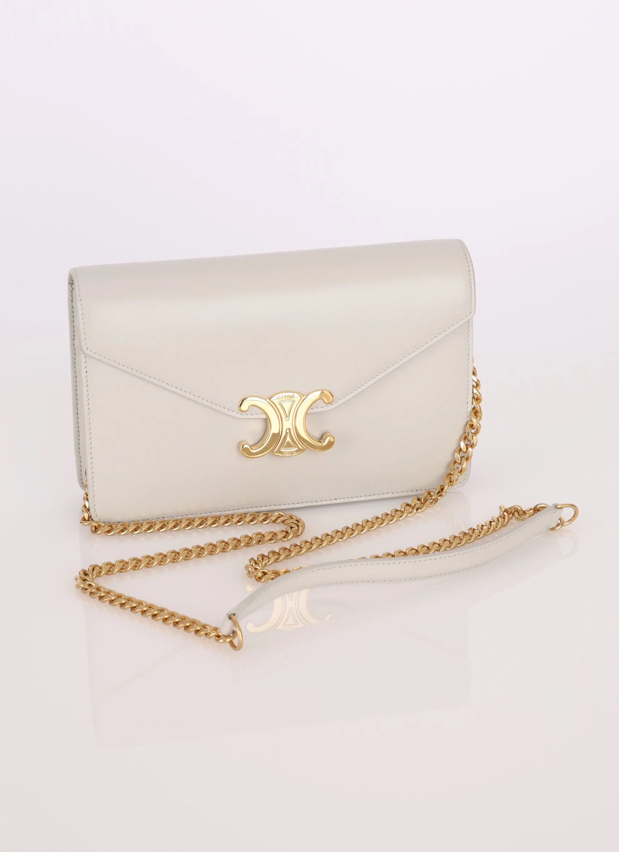 Celine Triomphe Calfskin Wallet on Chain