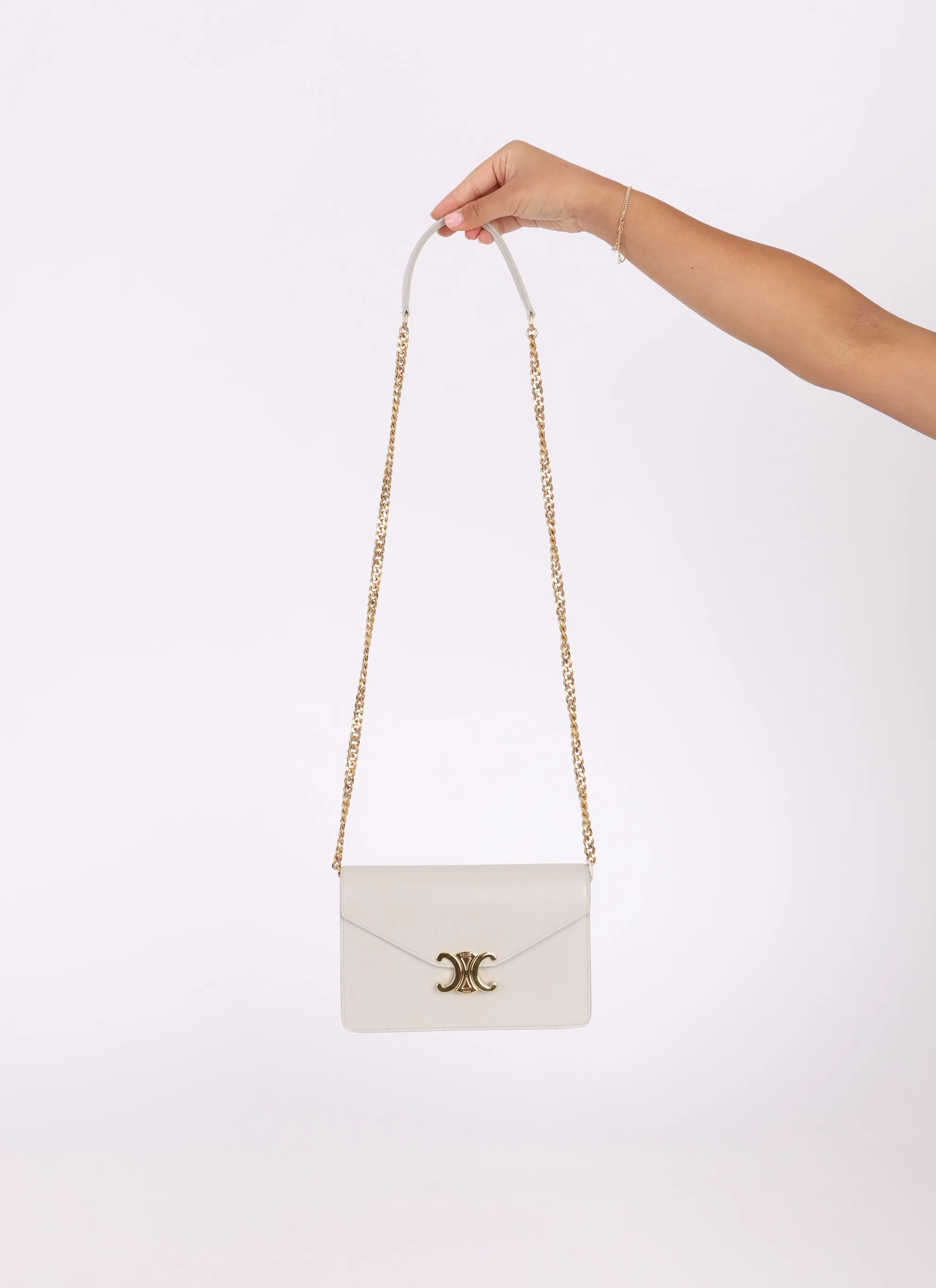 Celine Triomphe Calfskin Wallet on Chain