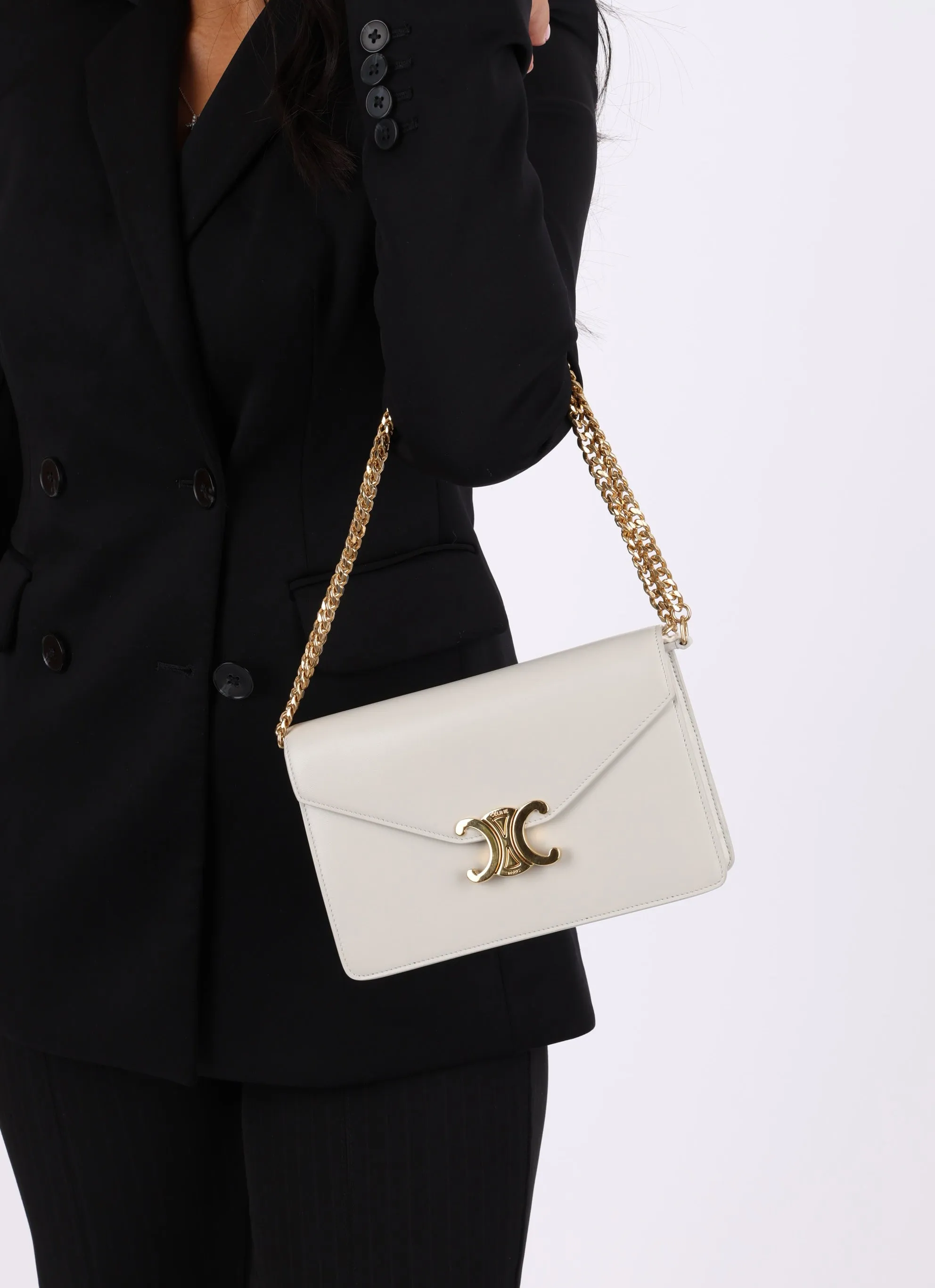 Celine Triomphe Calfskin Wallet on Chain