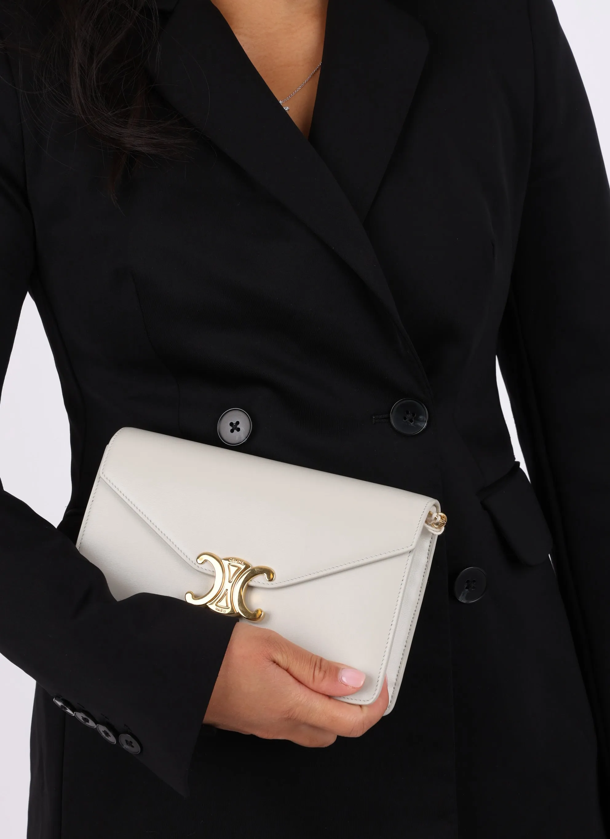 Celine Triomphe Calfskin Wallet on Chain