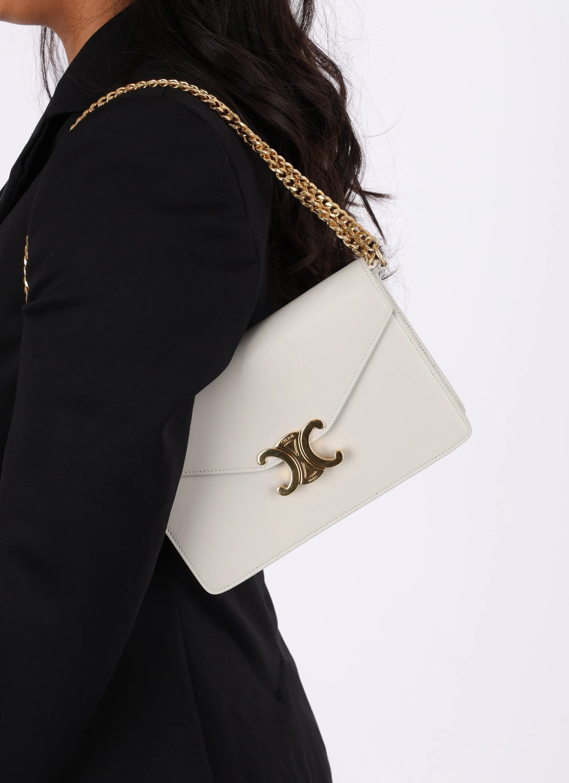 Celine Triomphe Calfskin Wallet on Chain