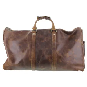 Dusty Brown Leather Duffle Bag