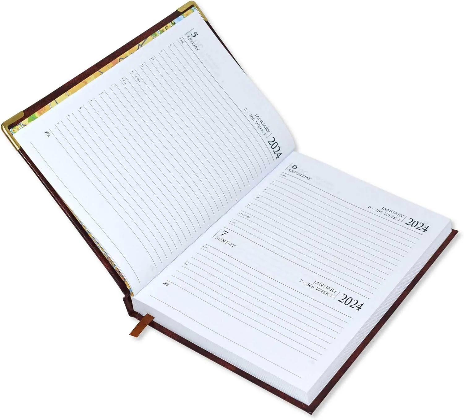 FIS A4 Diary 2024 English (Saturday & Sunday Combined) Red - FSDI47E21RE