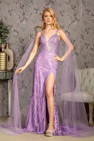 GLS BY GLORIA GL3369 Fitted Sequin Evening Dress