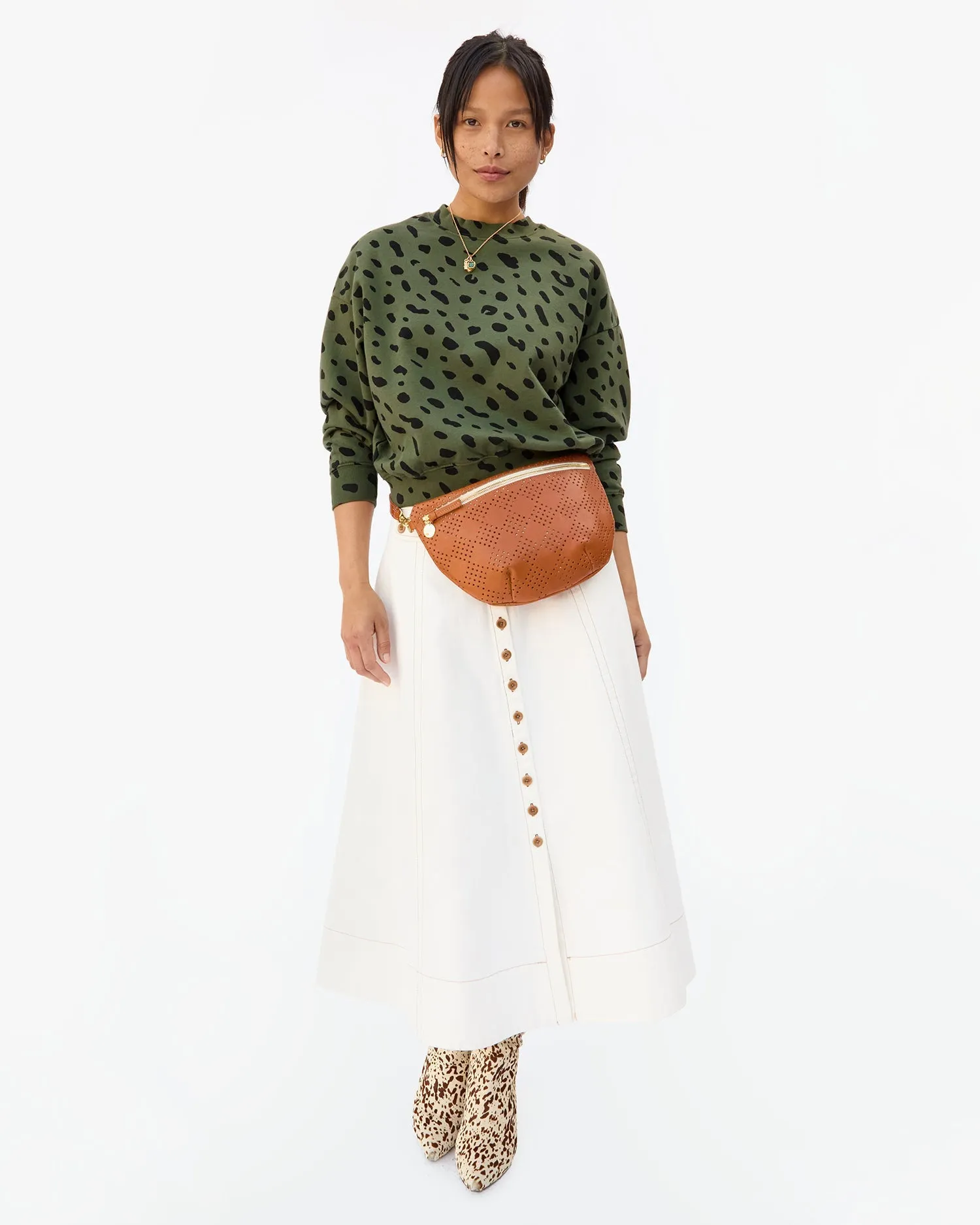Grande Fanny ~ Cuoio Lightweight Checker Perforated
