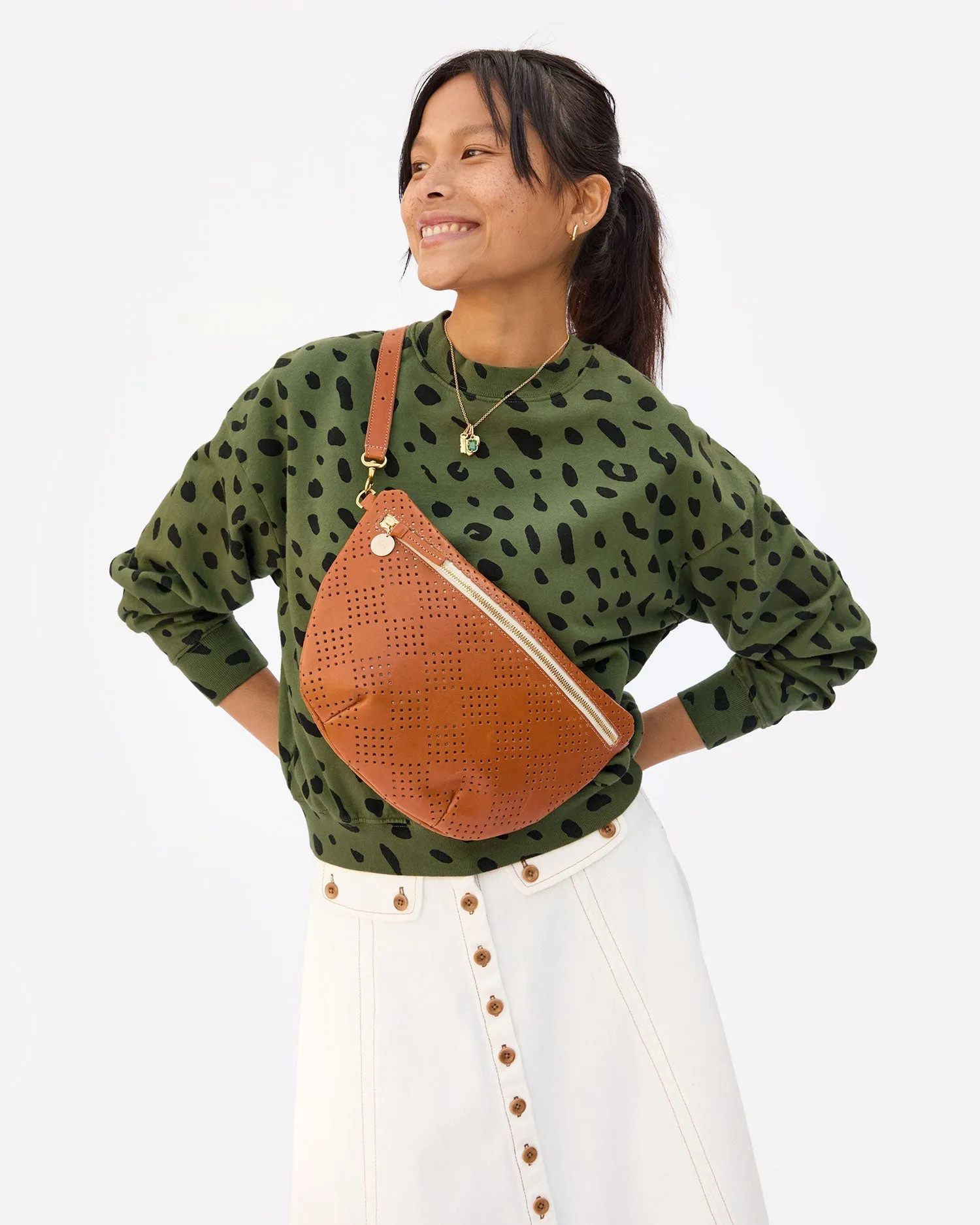 Grande Fanny ~ Cuoio Lightweight Checker Perforated