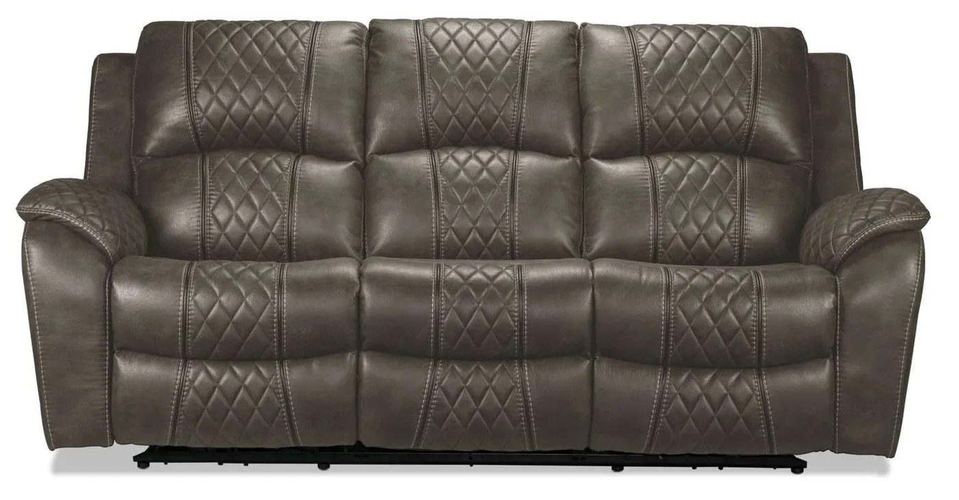 Kalinan Dual Power Reclining Sofa - Granite