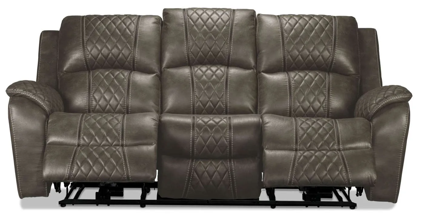 Kalinan Dual Power Reclining Sofa - Granite
