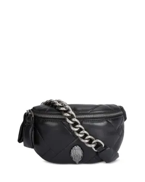 Kensington KURT GEIGER LONDON Mini Quilted Leather Belt Bag in Black