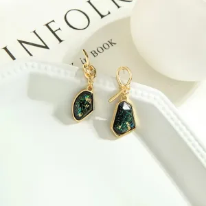 Knot Irregular stone dangle drop earring