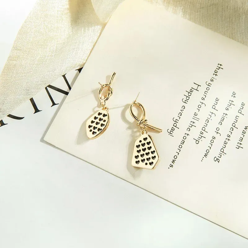 Knot Irregular stone dangle drop earring