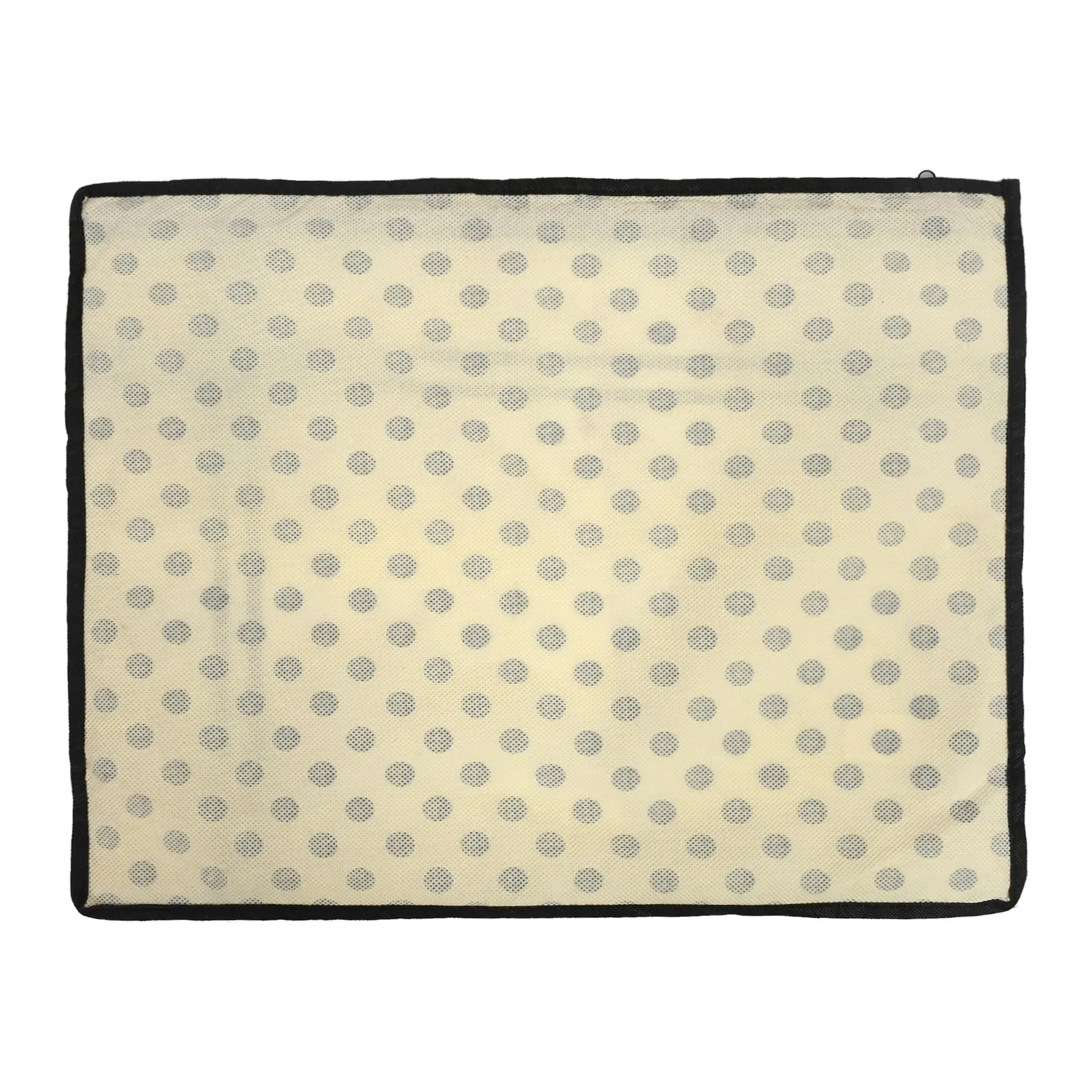 Kuber Industries Saree Cover | Clothes Storage Bag | Single Packing Saree with Zip Closure | Wardrobe Organizer | Cloth Stoarge Organizer | Dot Bow-Design | Pack of 12 | Cream