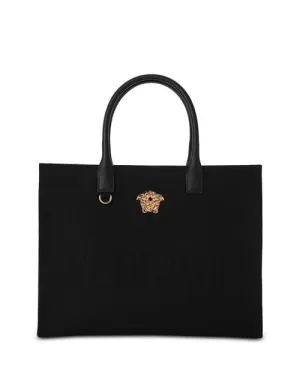 La Medusa Versace Canvas Tote Bag, Black