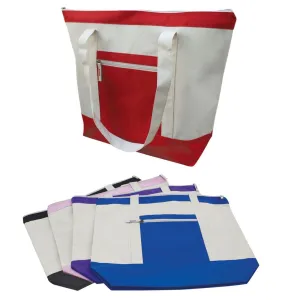 Large Reusable Grocery Shopping Tote Bags With Wide Gusset Travel Zippered 20inch