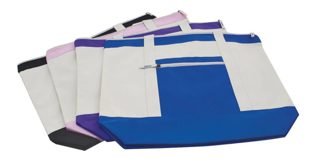Large Reusable Grocery Shopping Tote Bags With Wide Gusset Travel Zippered 20inch