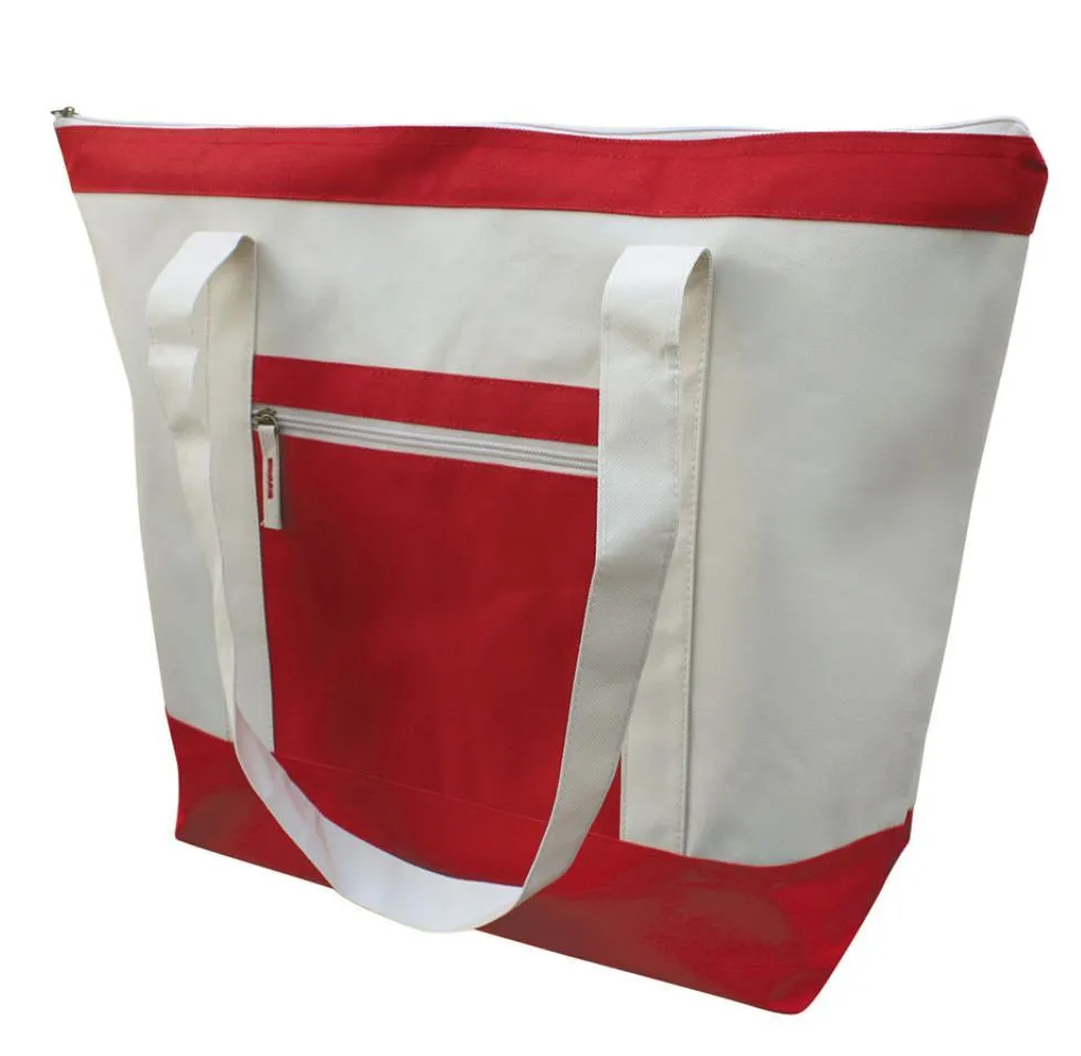 Large Reusable Grocery Shopping Tote Bags With Wide Gusset Travel Zippered 20inch