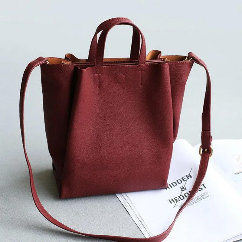 Leather Grey Tote Bag