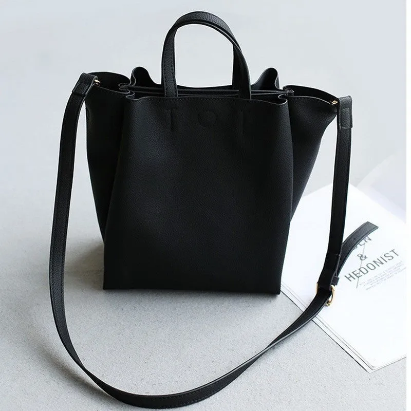 Leather Grey Tote Bag