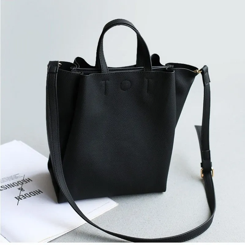 Leather Grey Tote Bag
