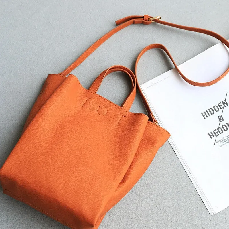 Leather Grey Tote Bag