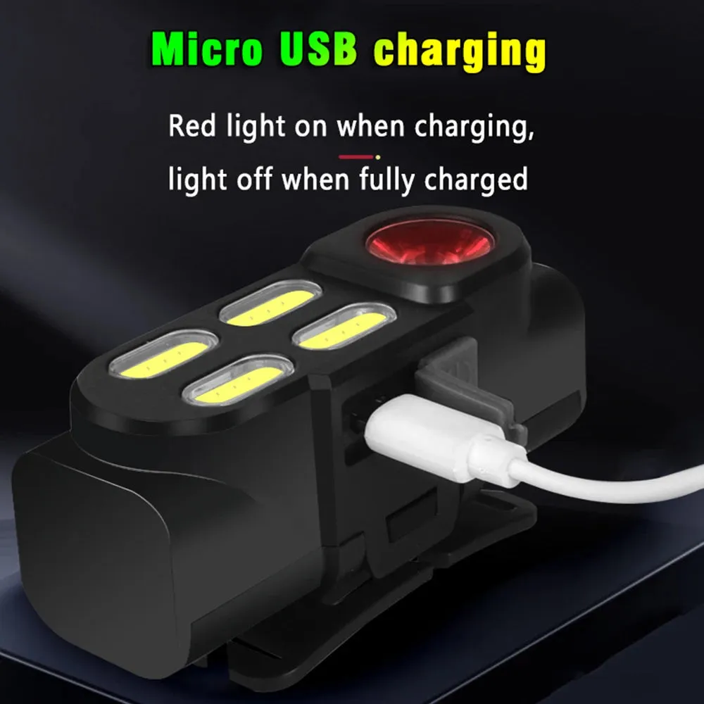 LED headlights withstrong light and super brightness Wearable flashlight for outdoor USB charging COB running light dual purpose