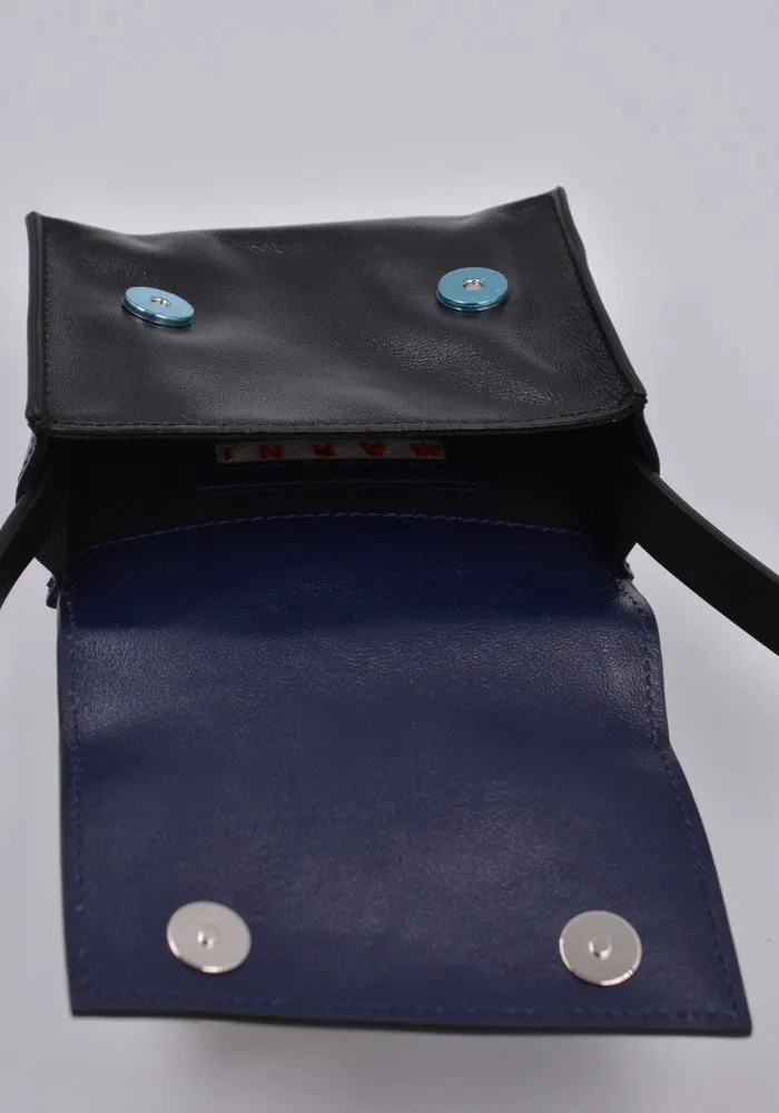 MARNI SBMQ0082U0 MINI MESSENGER BAG NAVY/BLACK