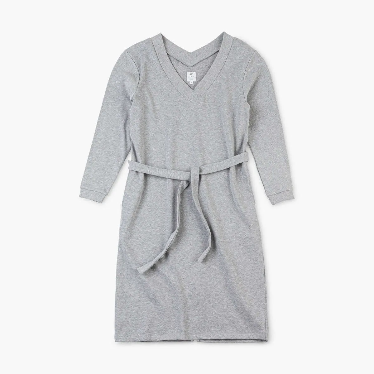 Maternity V-Neck Midi Dress_Heather Grey