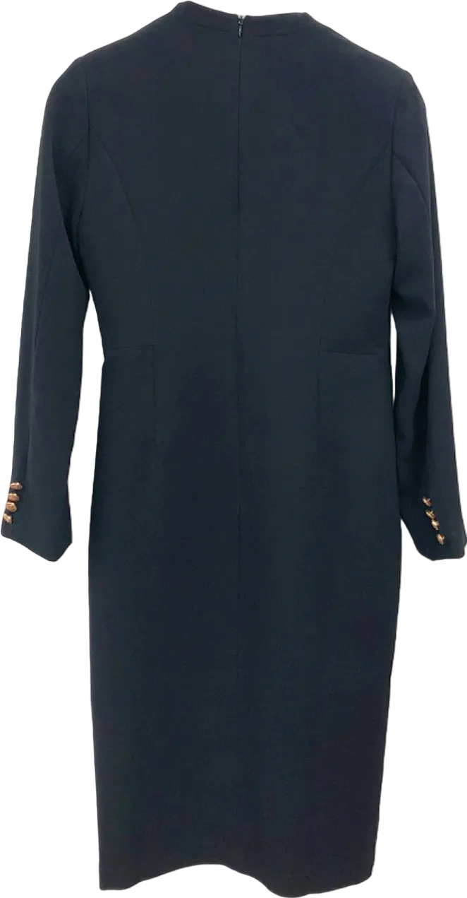 MOCO Black Long Sleeve Ruffle Detail Dress UK M