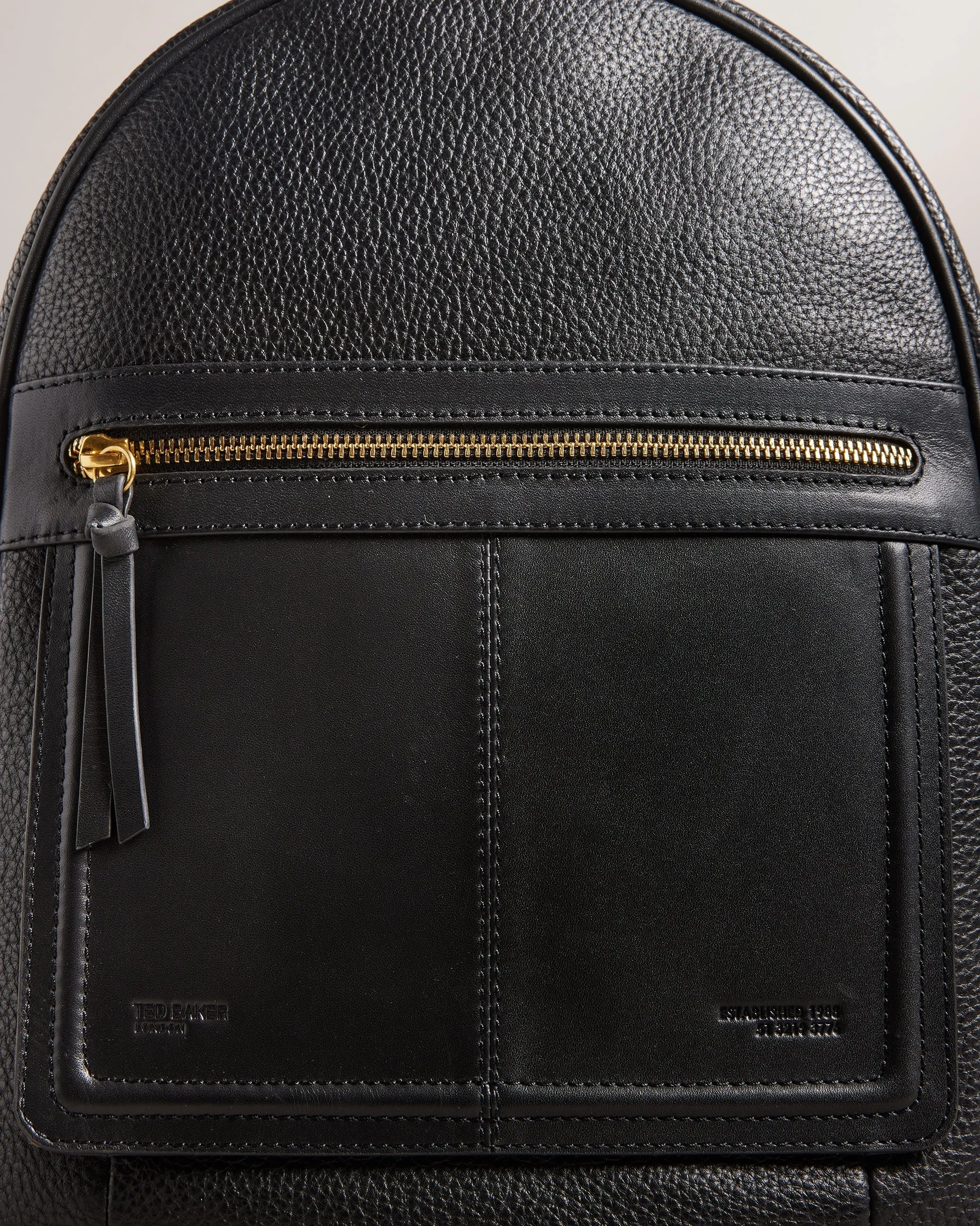 Nishay Soft Grainy Leather Backpack Black