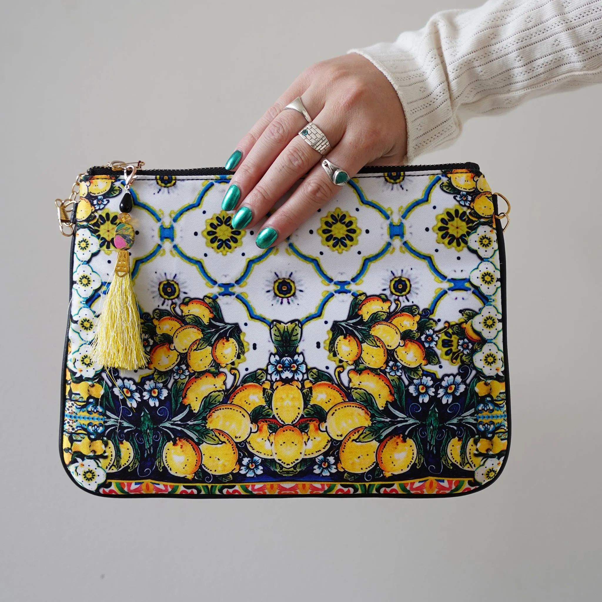 Printed Clutch bag - Lemon