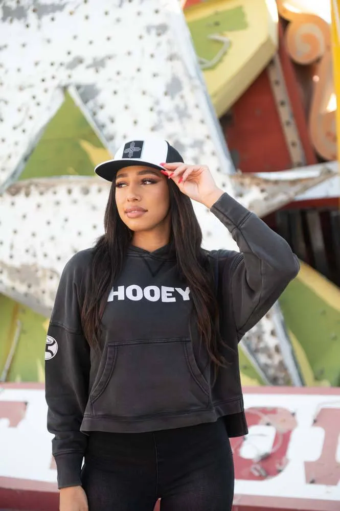 "Roomy" Black w/ White Logo Hoody