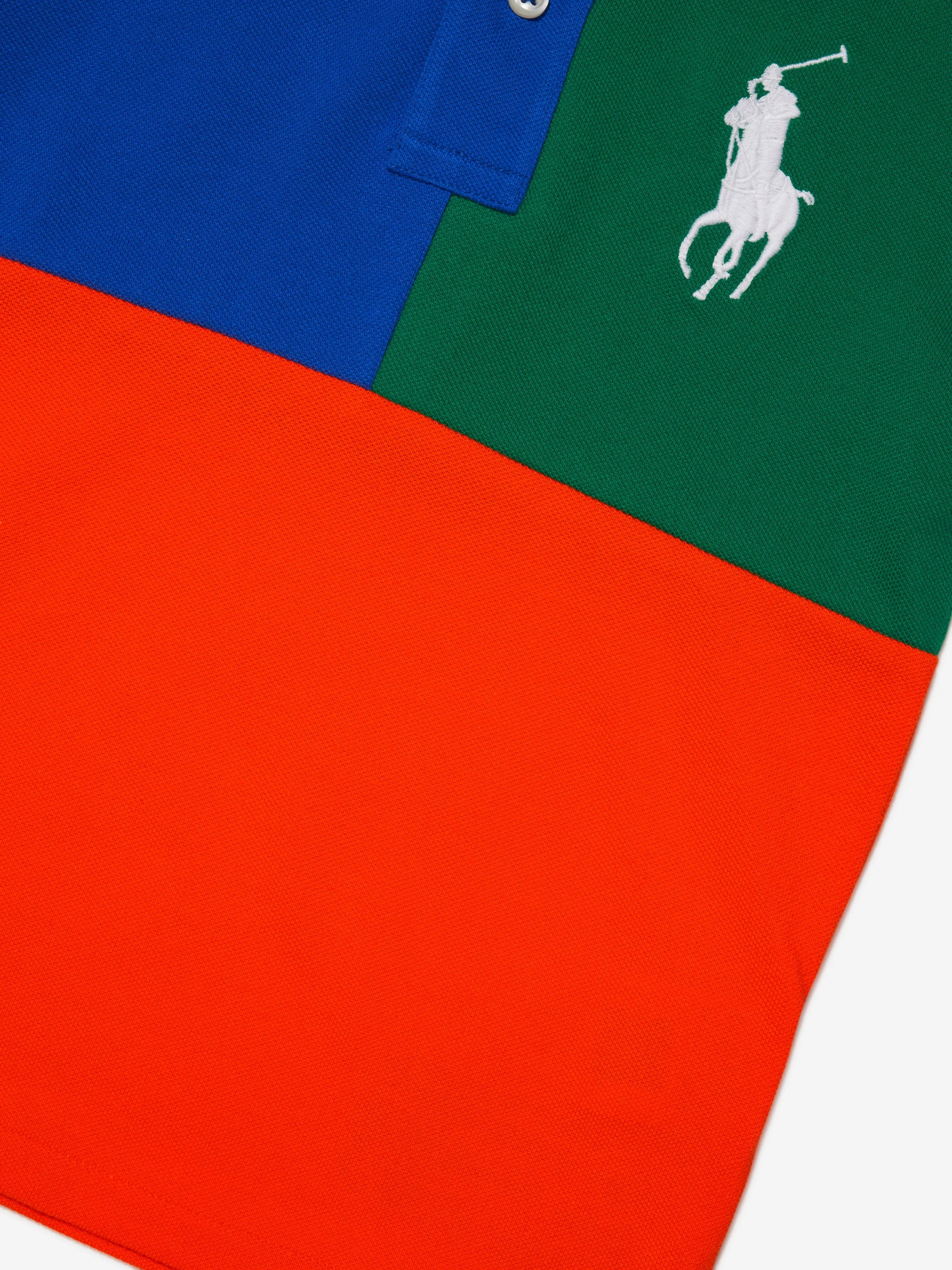 Ralph Lauren Boys Colourblock Polo Shirt in Multicolour