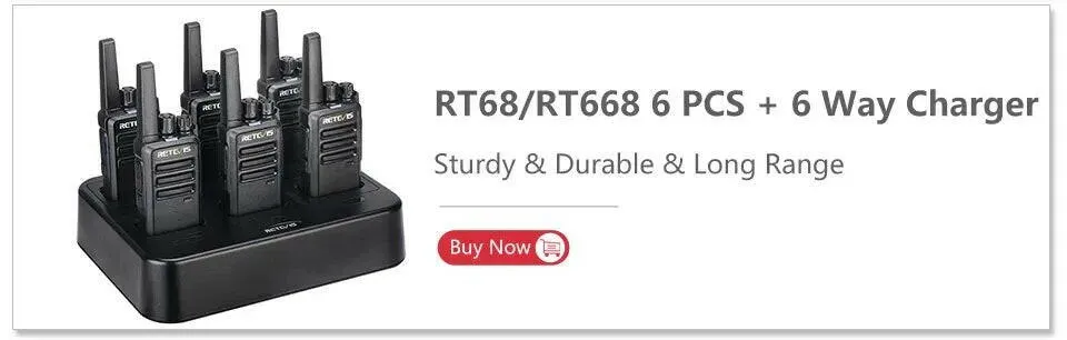 Retevis Mini Walkie Talkie 2 Pcs VOX USB Charging PMR 446 FRS License-free Portable Two Way Radio Station For Restaurant Retail