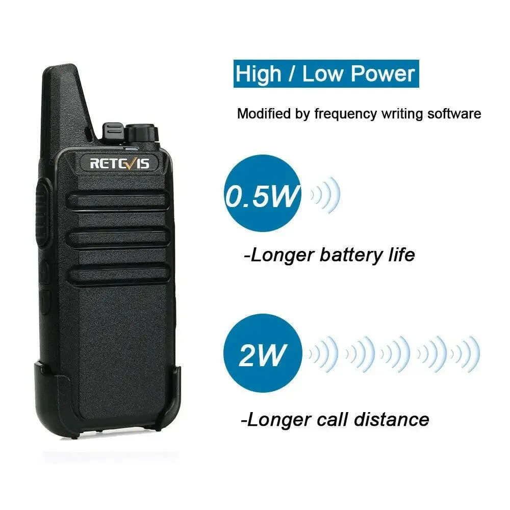 Retevis Mini Walkie Talkie 2 Pcs VOX USB Charging PMR 446 FRS License-free Portable Two Way Radio Station For Restaurant Retail