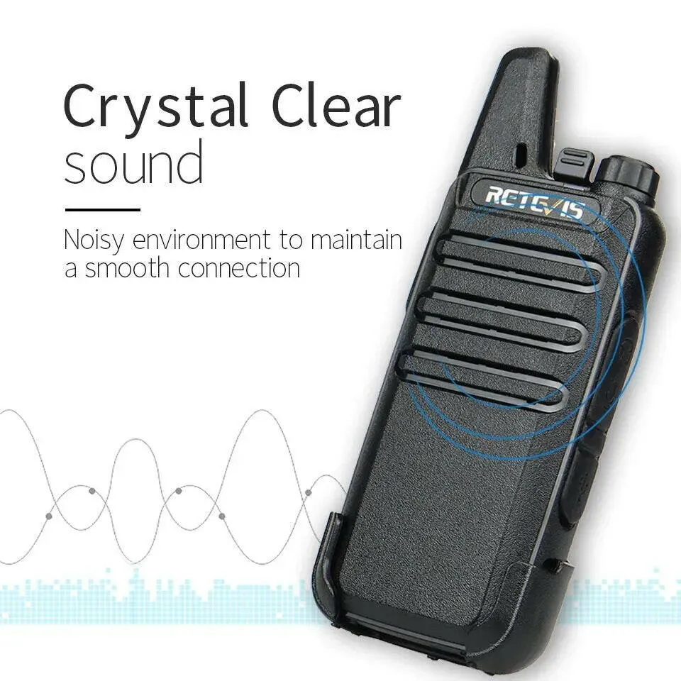 Retevis Mini Walkie Talkie 2 Pcs VOX USB Charging PMR 446 FRS License-free Portable Two Way Radio Station For Restaurant Retail