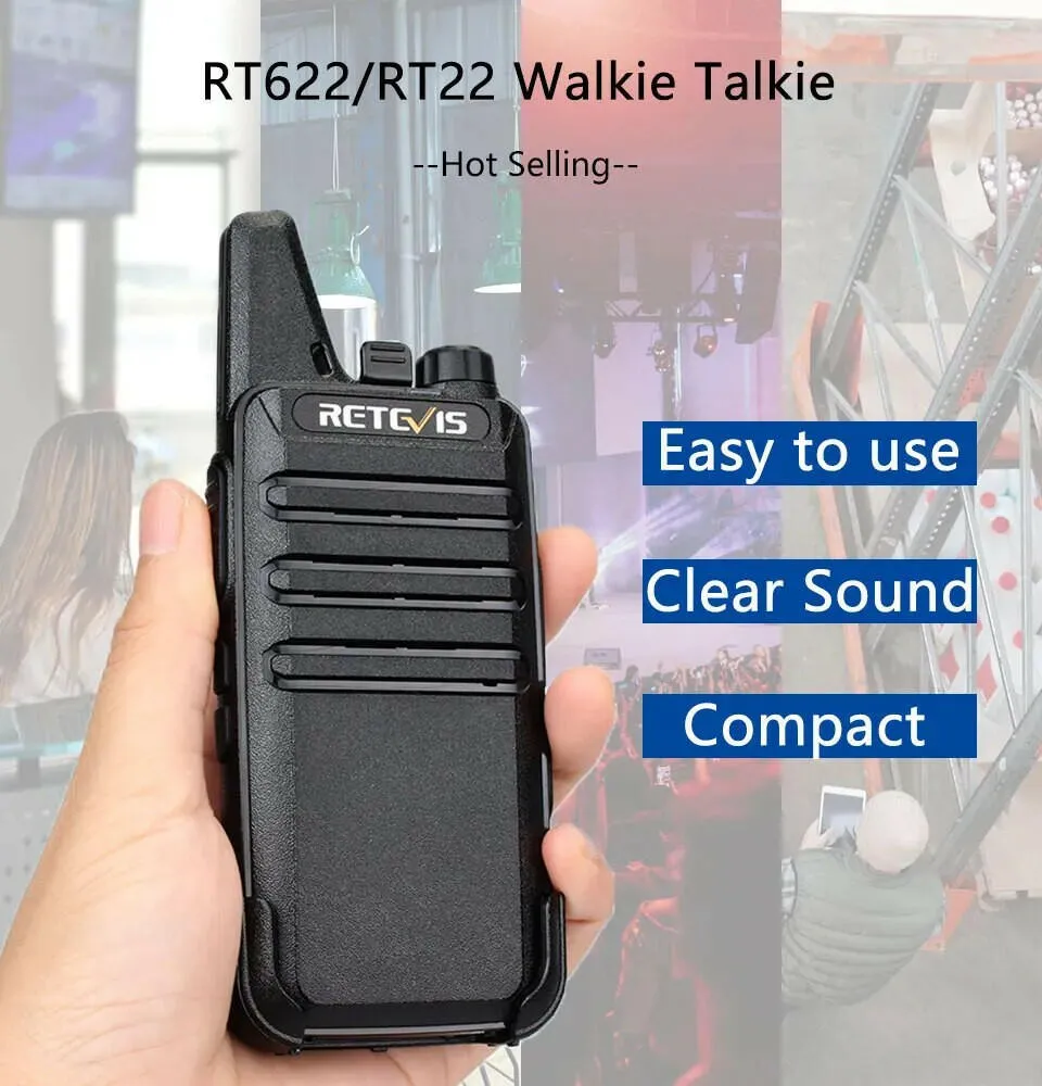 Retevis Mini Walkie Talkie 2 Pcs VOX USB Charging PMR 446 FRS License-free Portable Two Way Radio Station For Restaurant Retail
