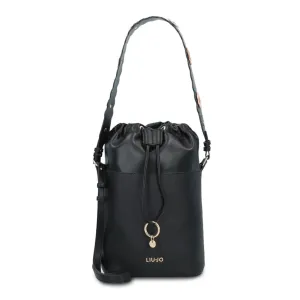 Sleek Drawstring Shoulder Bag with Removable Strap and Luxurious Details