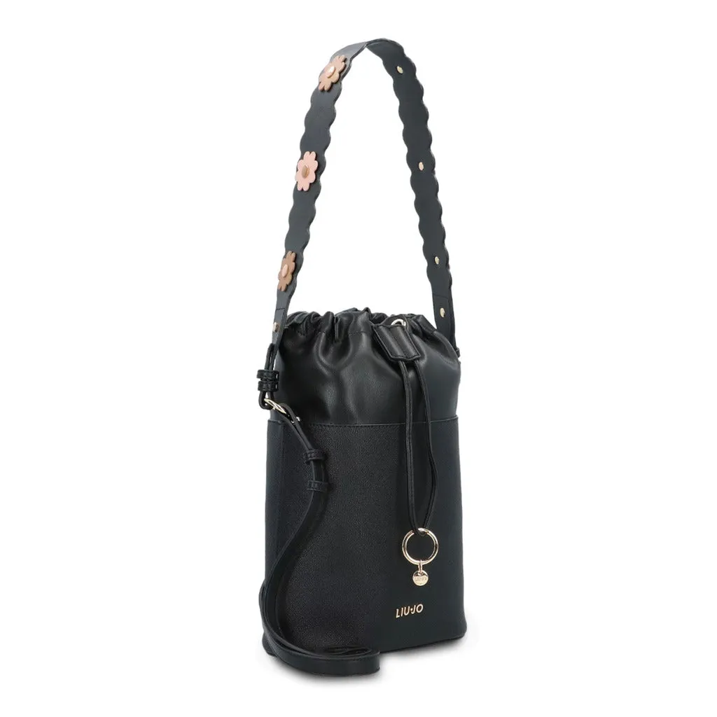 Sleek Drawstring Shoulder Bag with Removable Strap and Luxurious Details