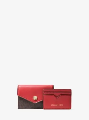 Small Logo and Leather 3-in-1 Card Case